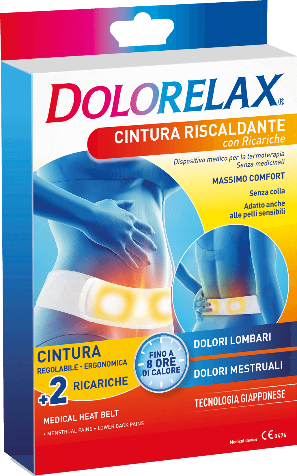 Dolorelax - La Cintura Riscaldante con Ricariche è dispositivo medico per  la termoterapia